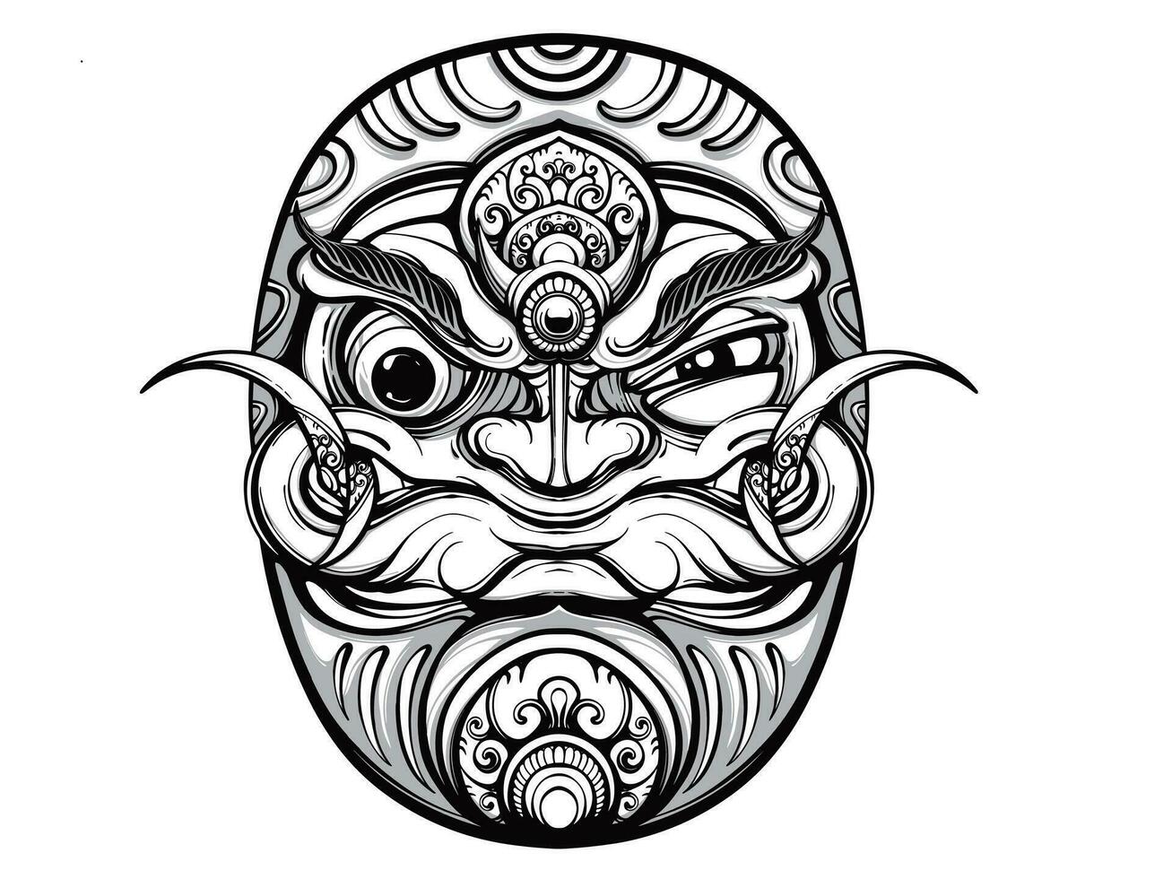 tradicional balinés máscara ilustración vector