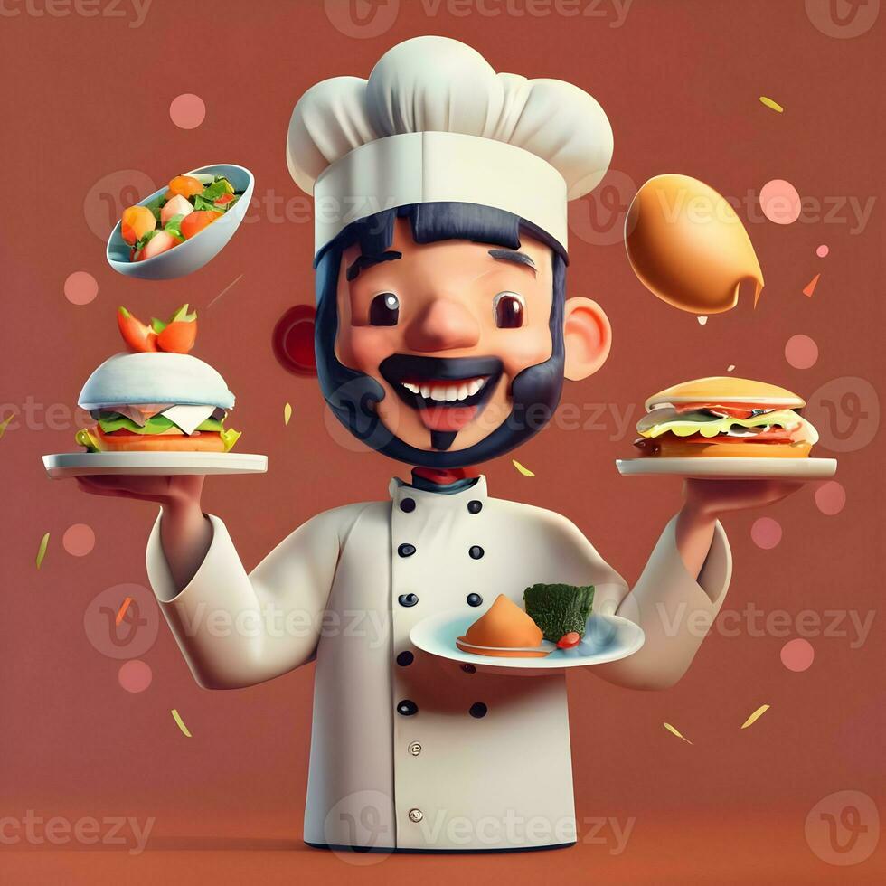 3D character for a web-based cooking app aimed at children photo