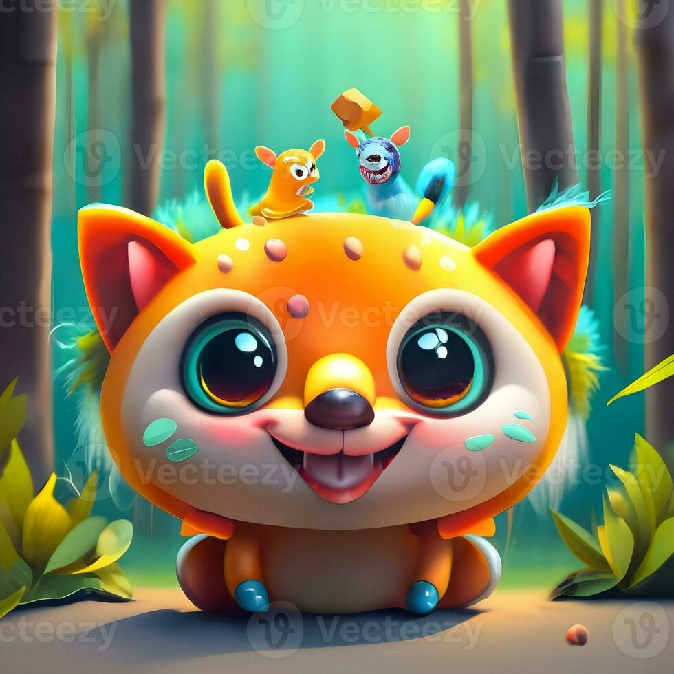 3D character mascot for a web-based educational platform targeting children photo
