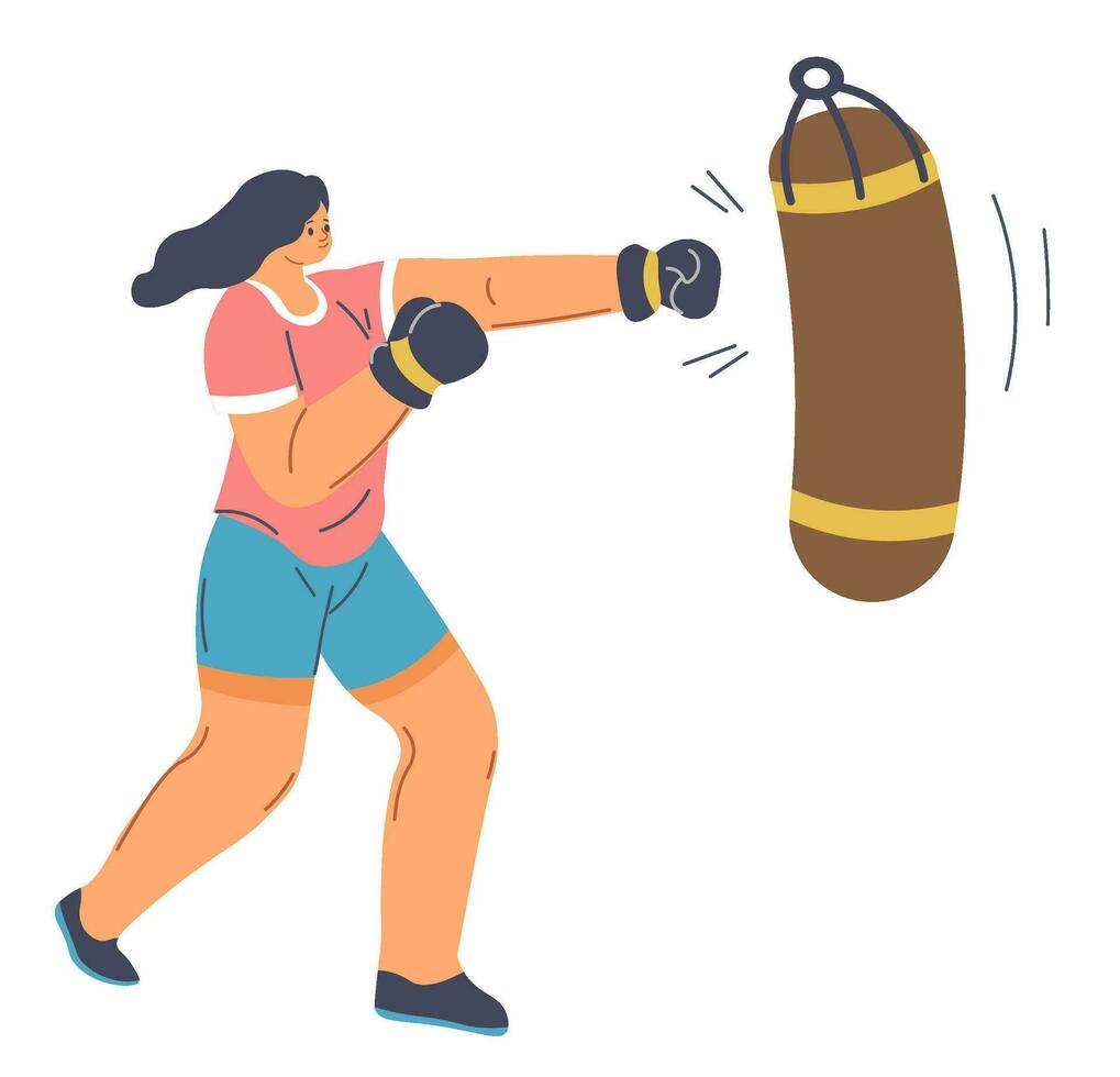 Defense classes and training, boxing practise vector