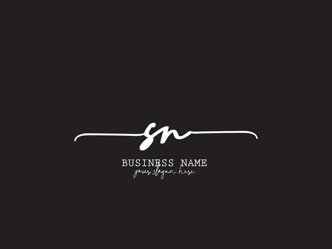 Signature Sn Logo Art, Minimalist SN Luxury Logo Icon Vector
