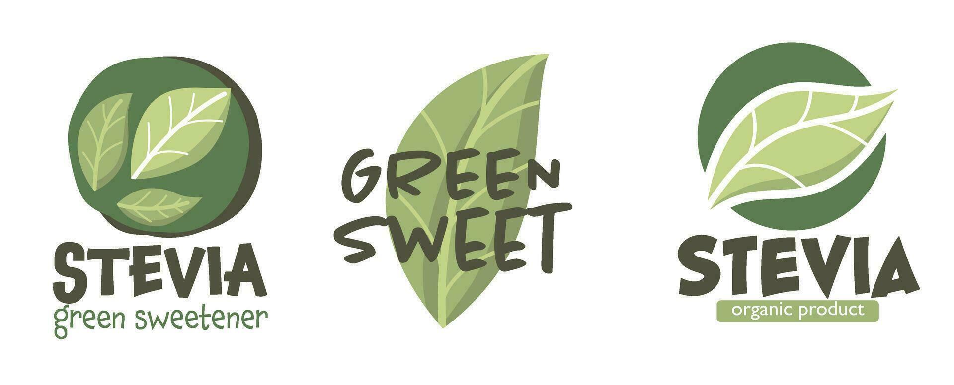 stevia verde edulcorante orgánico productos vector
