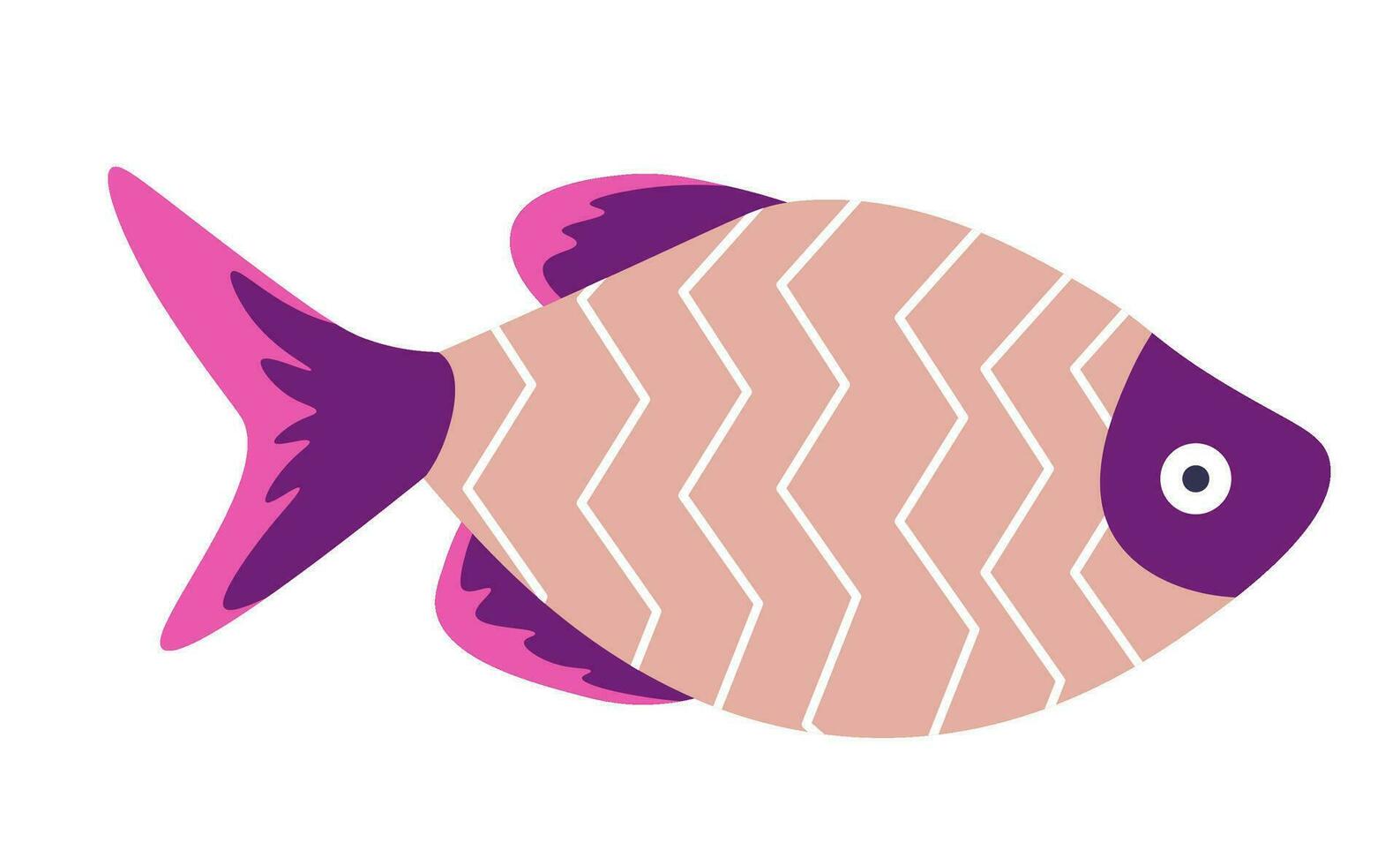 Tropical exotic marine creature, colorful fish vector