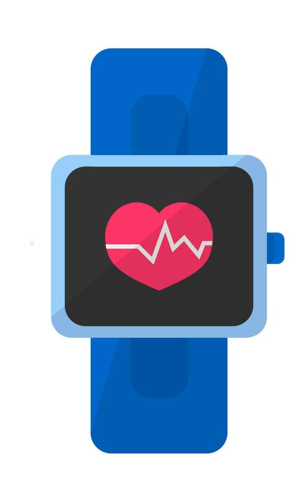 Smartwatch showing pulse and heart beat counts vector