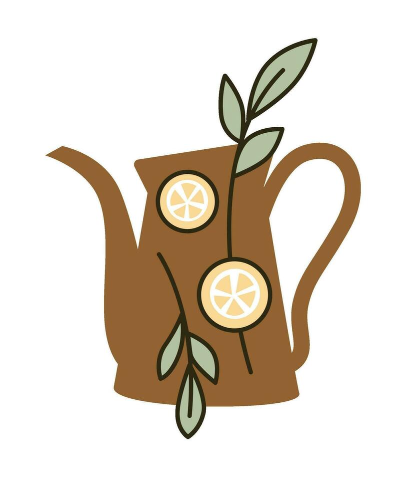 orgánico y natural té bebida en maceta, limonada vector