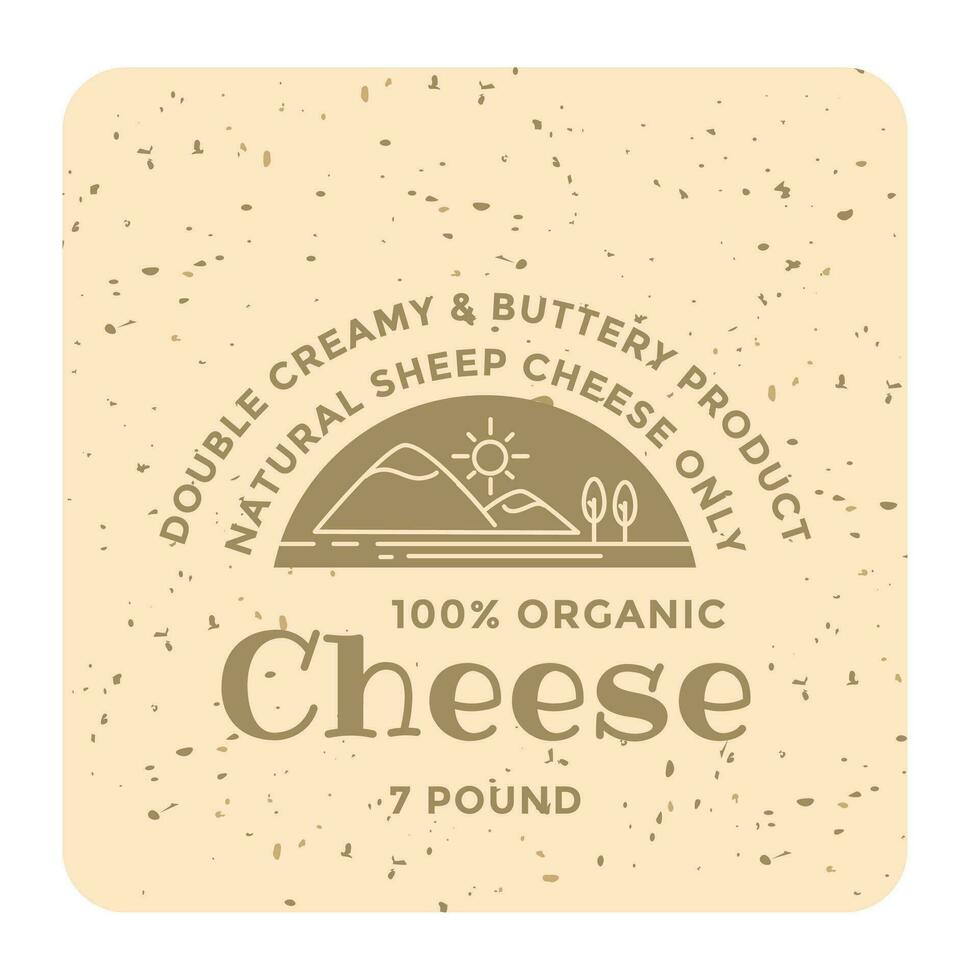 Double creamy and buttery cheese product label vector