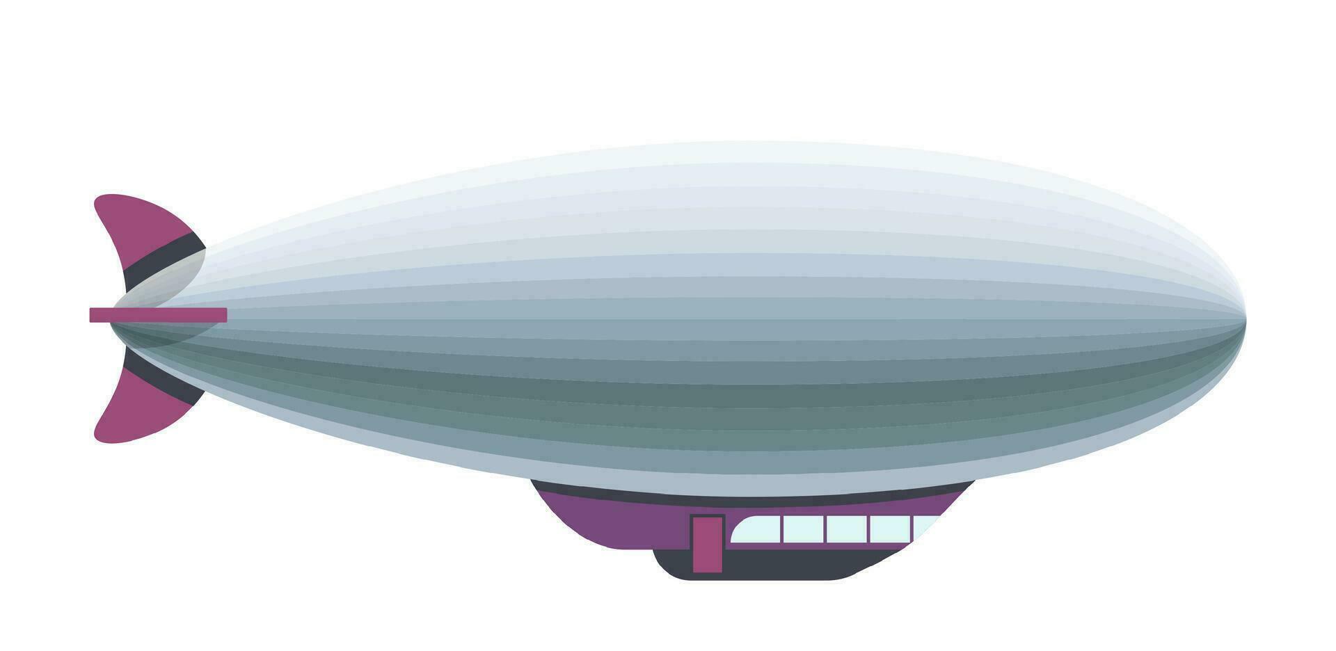 Retro dirigible, vintage airship or plane vector