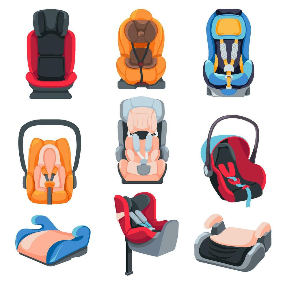 para niños coche asientos y sillones con manejas vector