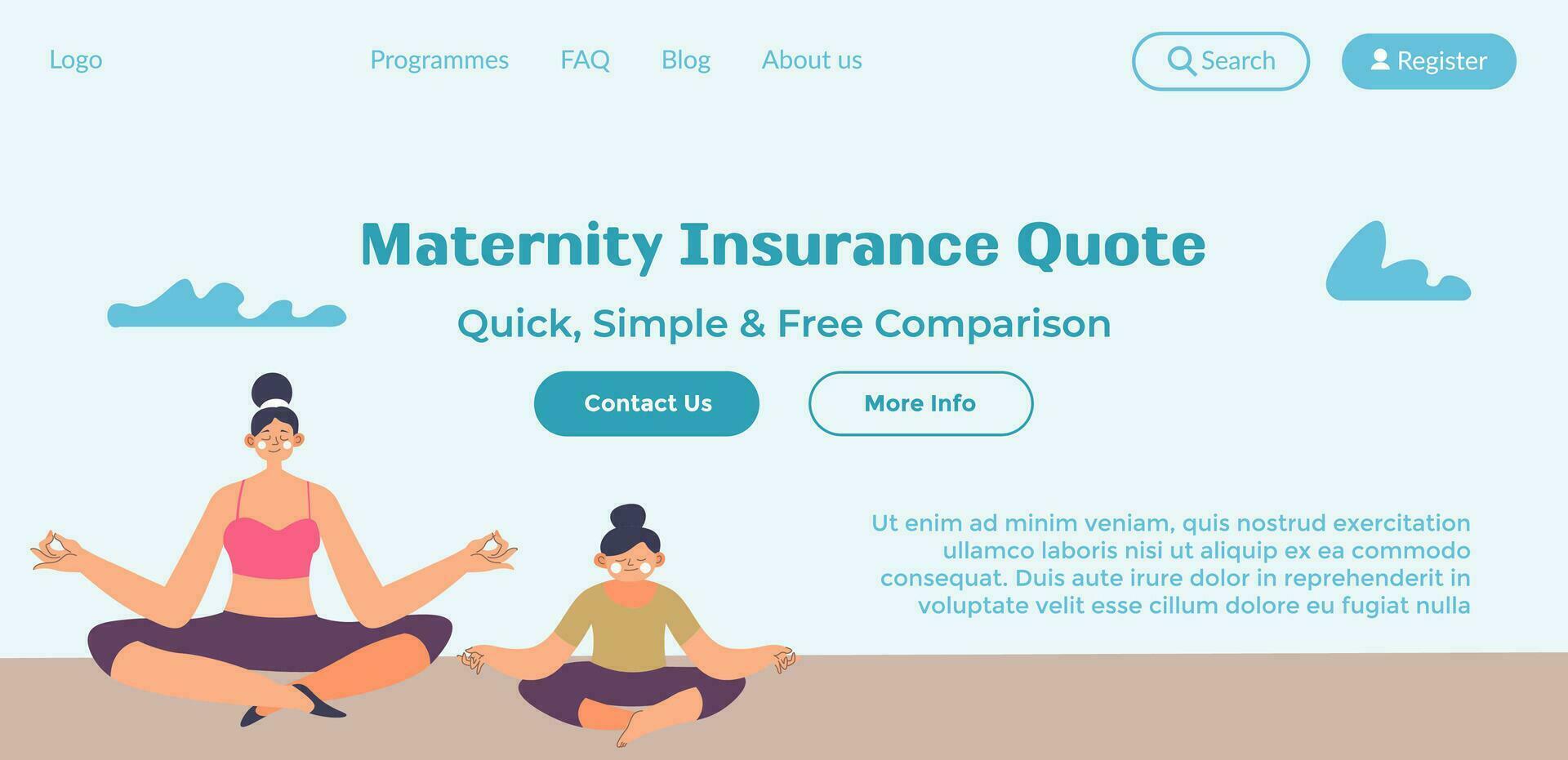 Maternity insurance quote, quick and free compare vector