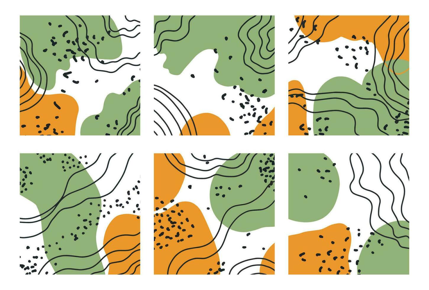 Abstract wavy lines and watercolor paint splashes vector