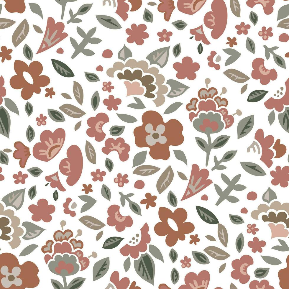 Flower paisley blooming, print for decoration vector