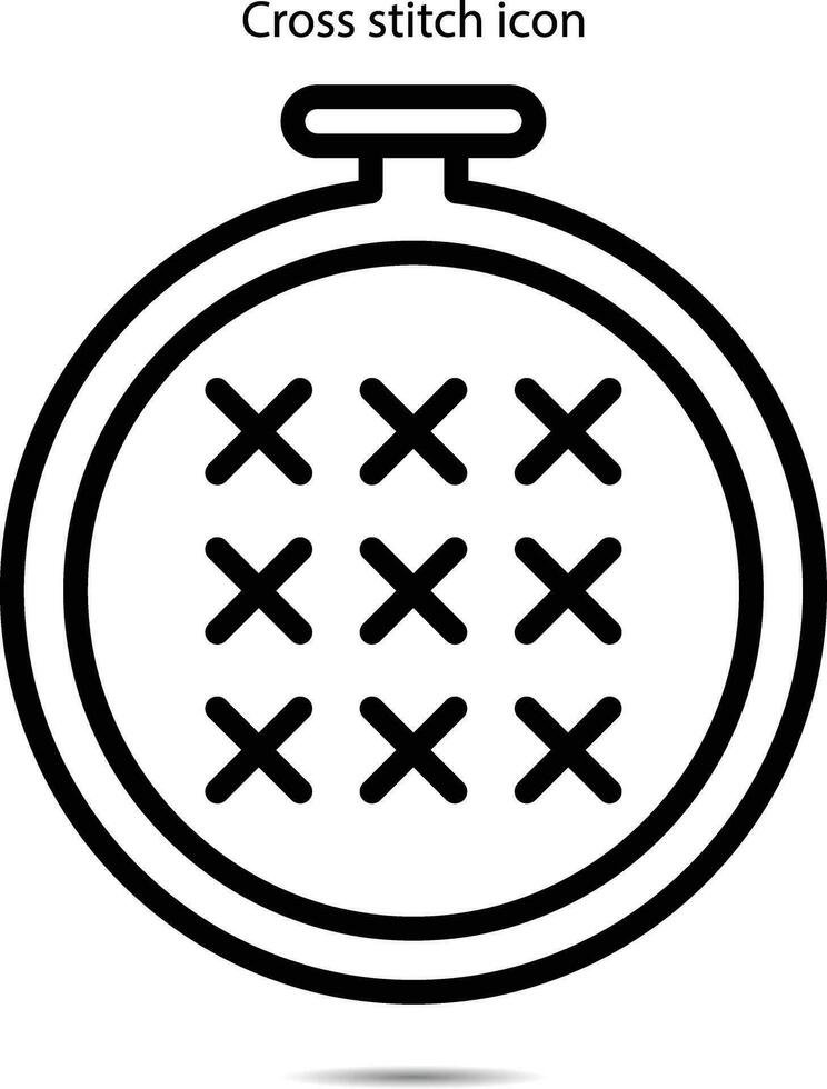 Cross stitch icon, Vector illustration