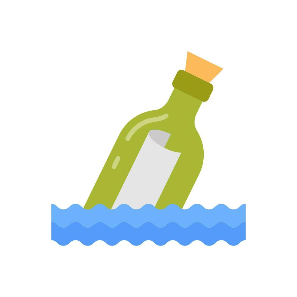 mensaje en un botella icono en vector. ilustración vector