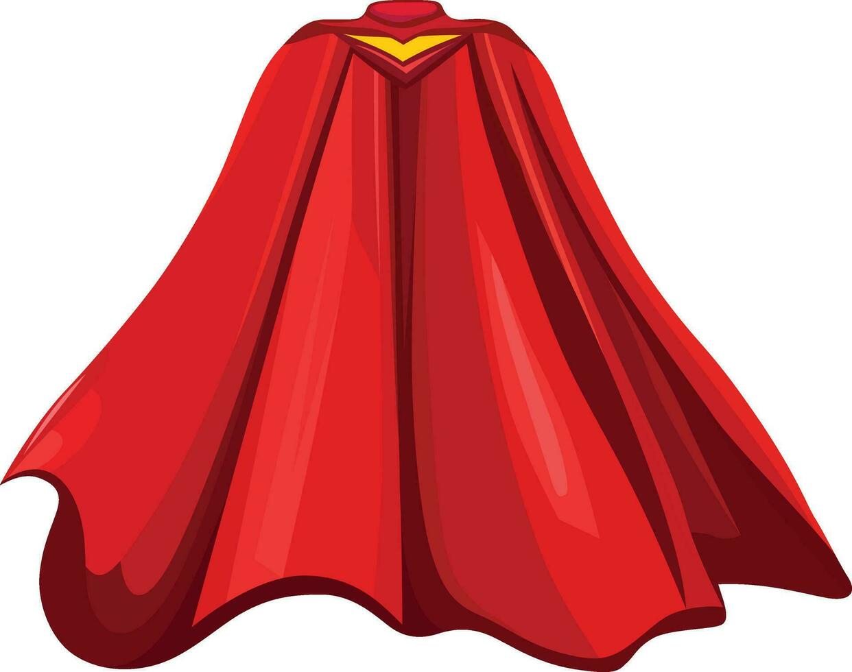 Red superhero cape, silk fabric cloak vector illustration, Magician cape, red cape, cloak, shoulder cape, red capelet stock vector image