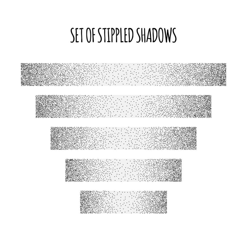 set of horizontal dotted shadows vector illustration