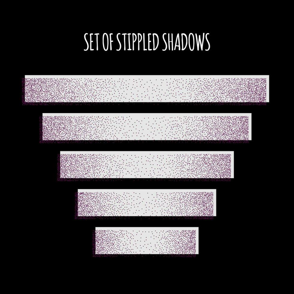 a black background with the set of striped shadows made of dots vector