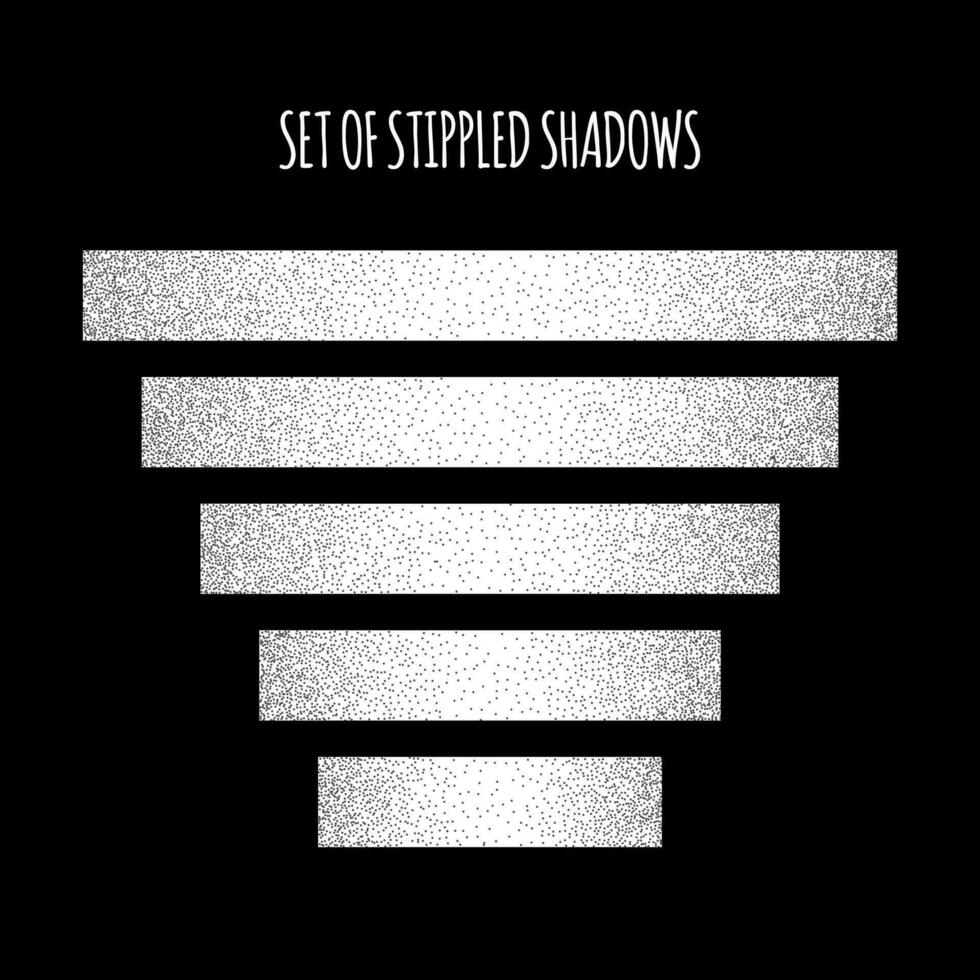 set of horizontal dotted shadows vector illustration