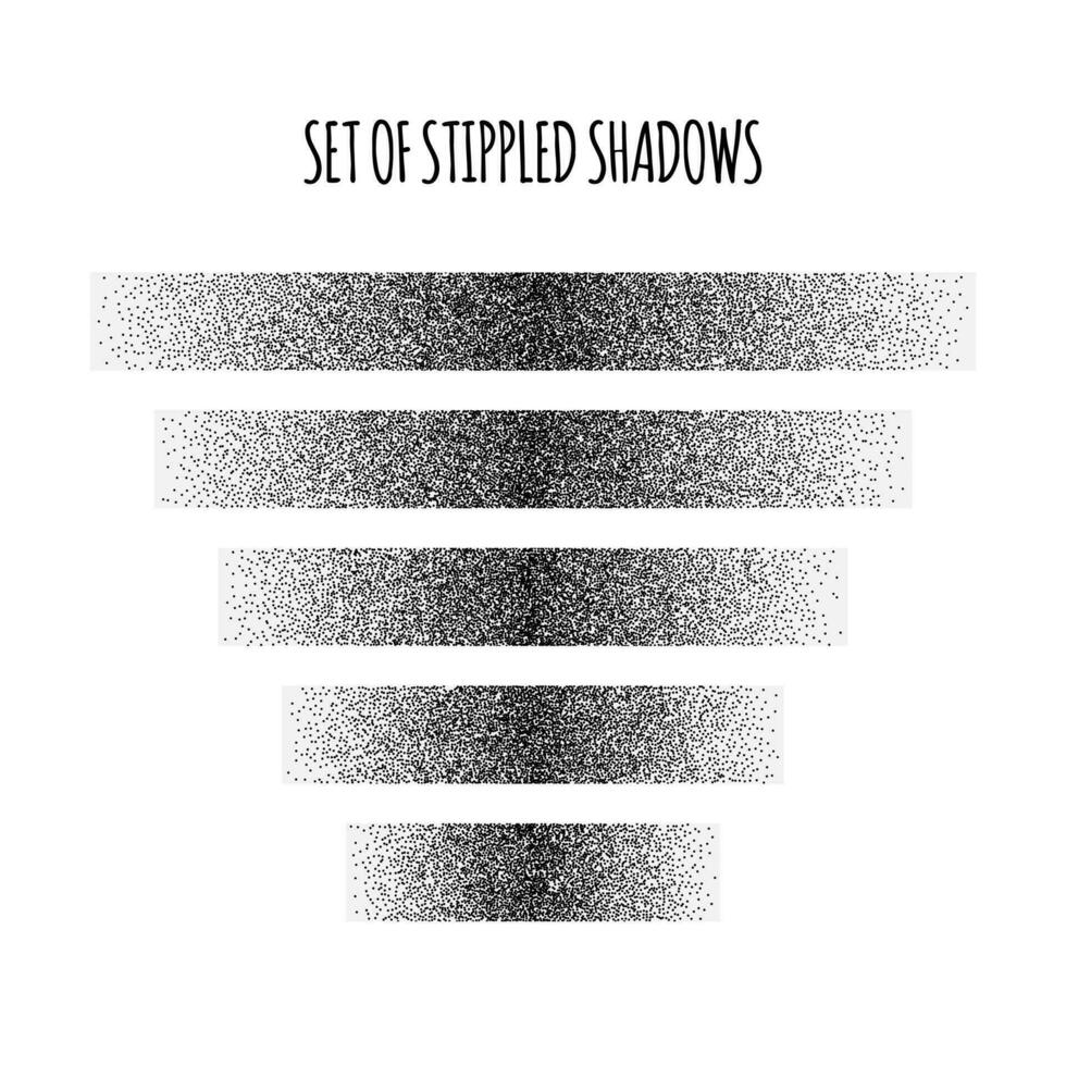 set of horizontal dotted shadows vector illustration