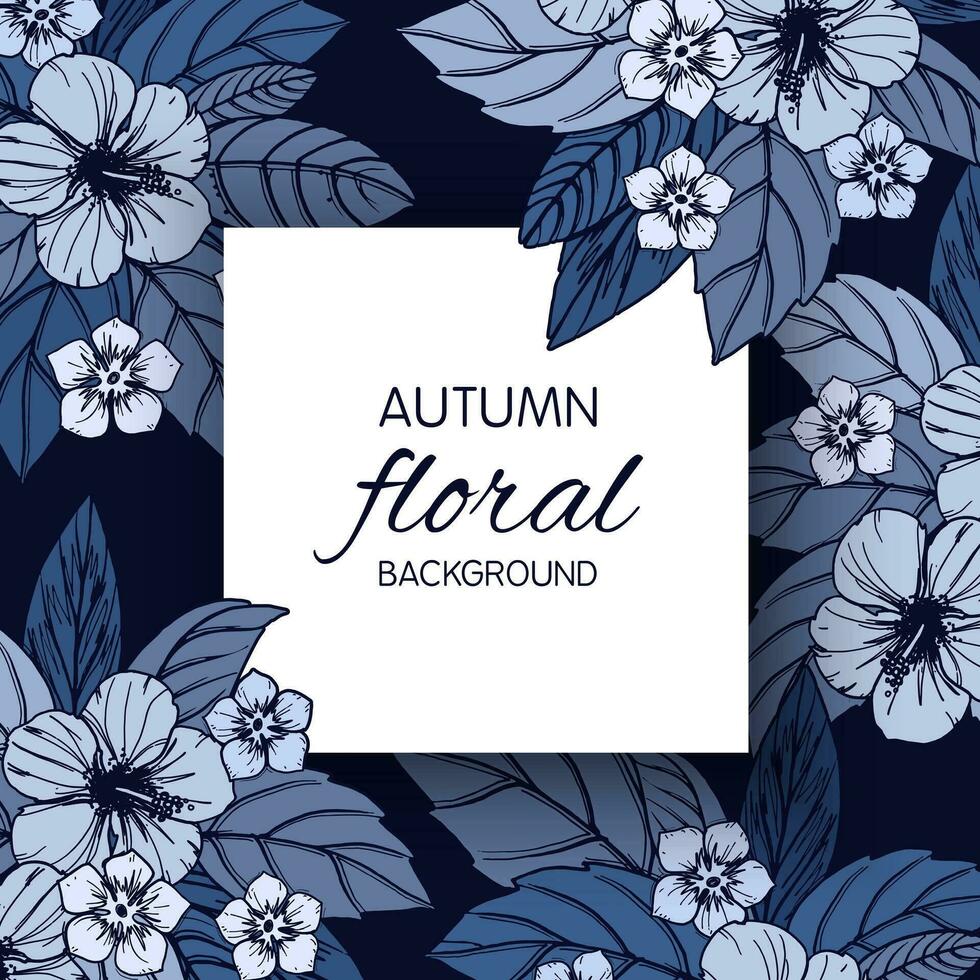 otoño floral tarjeta, bandera o póster diseño vector