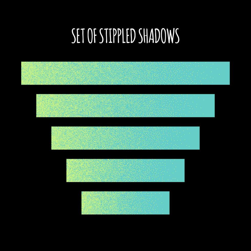 a black background with the set of striped shadows made of dots vector