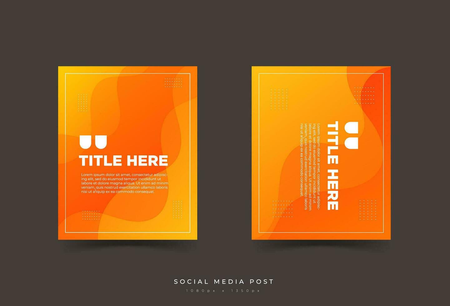 social media post. template. wave . orange and yellow gradation vector