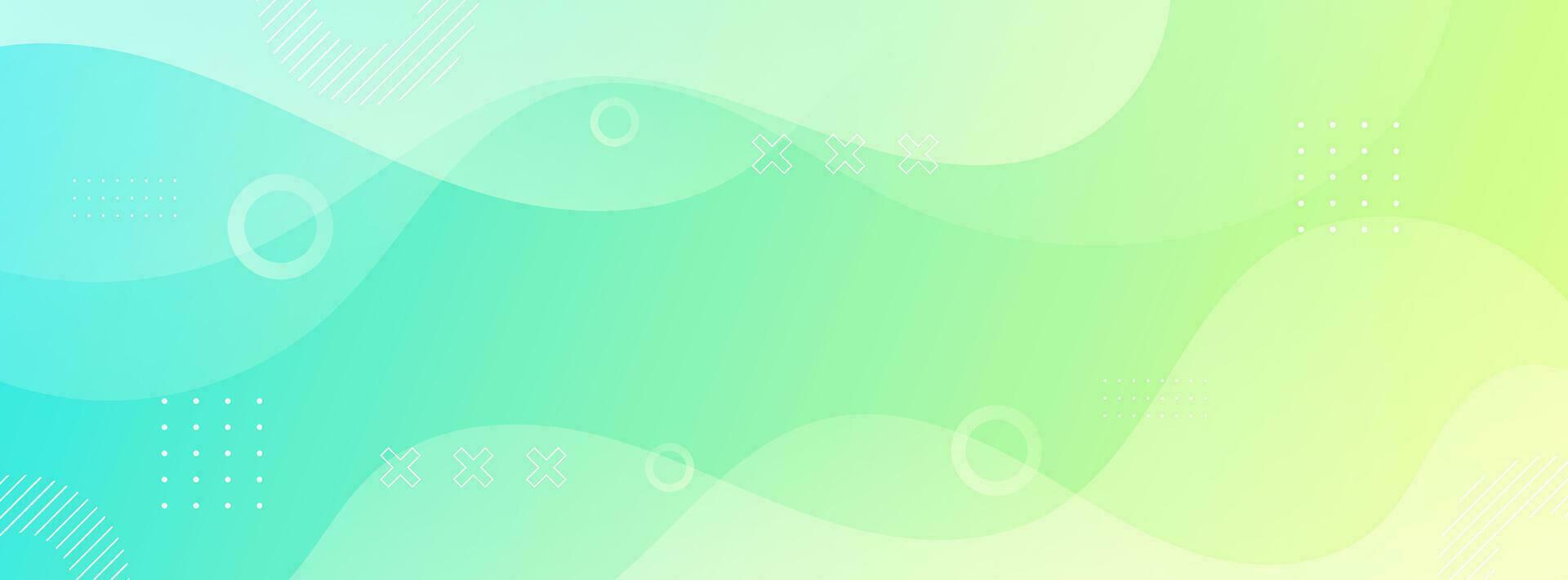 banner background. green and yellow. wave. eps 10 vector