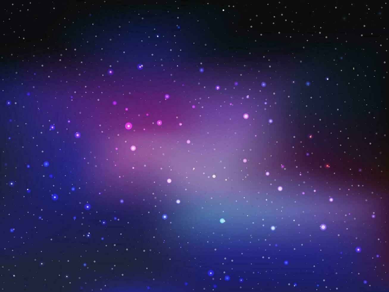 Fondo espacial con estrellas y nebulosa. vector