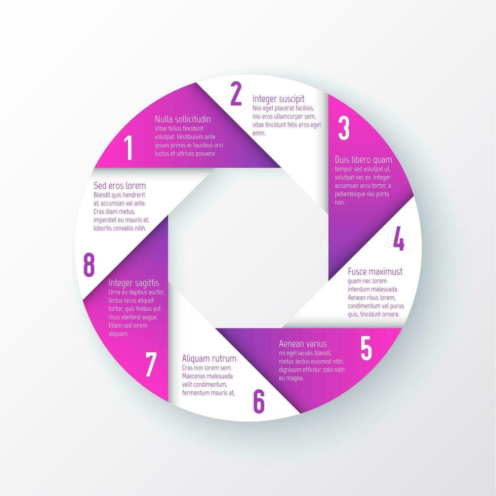 infographic template with 8 steps in a circle vector