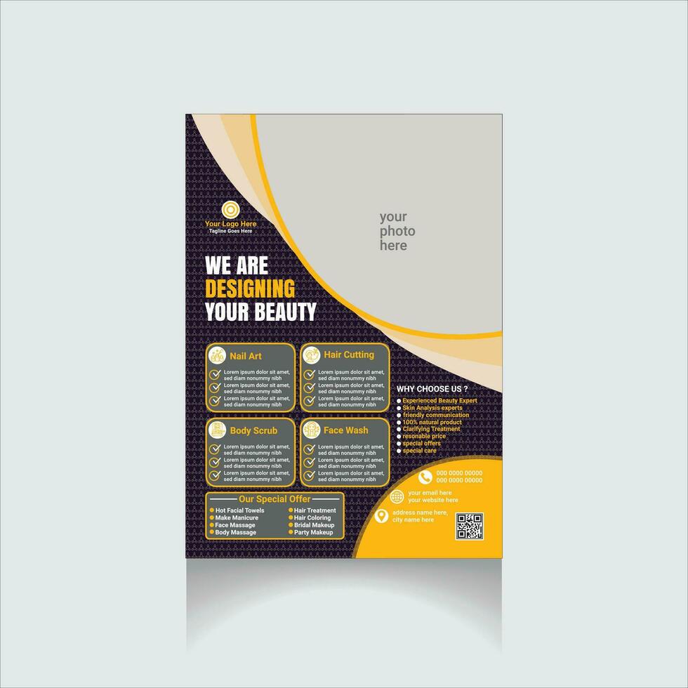 massage flyer design vector