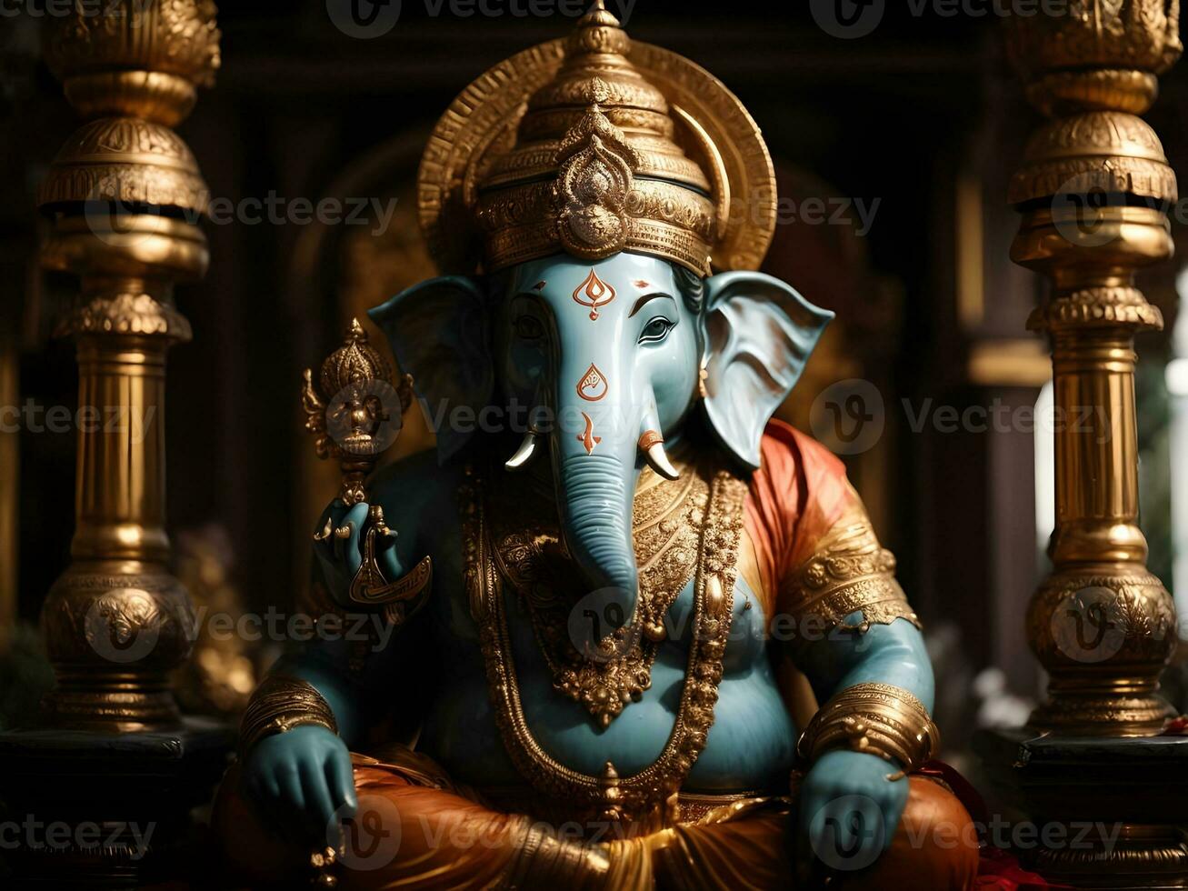 Ganesha statue in the templ photo