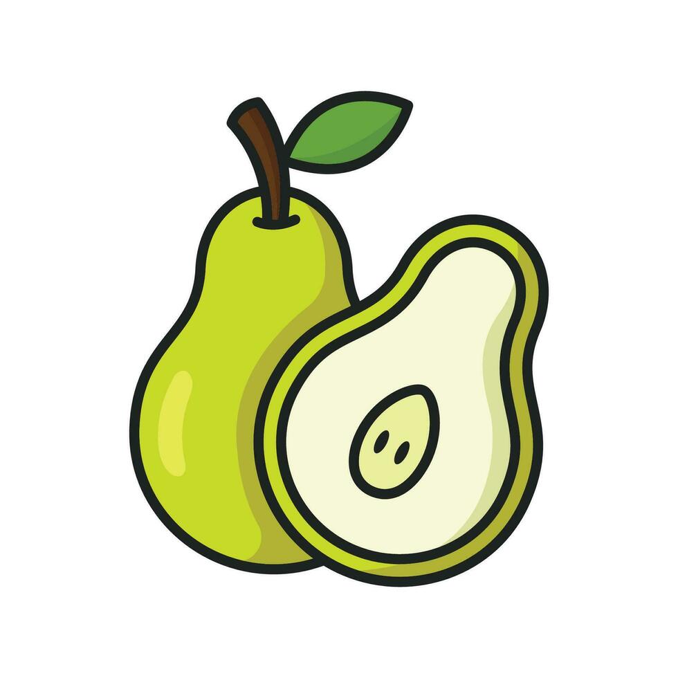 Pera Fruta icono vector diseño modelo sencillo y limpiar