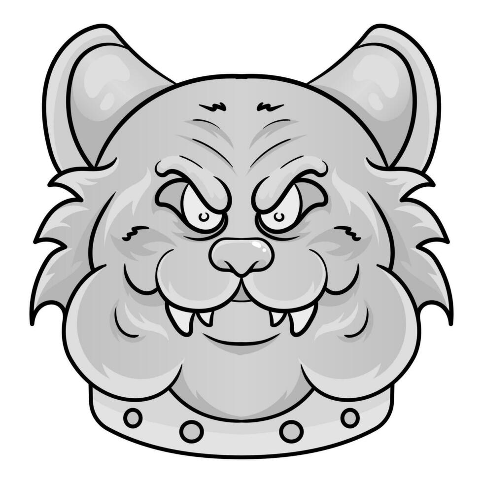 Line black and white Animal dog tattoo isolated in white background vector