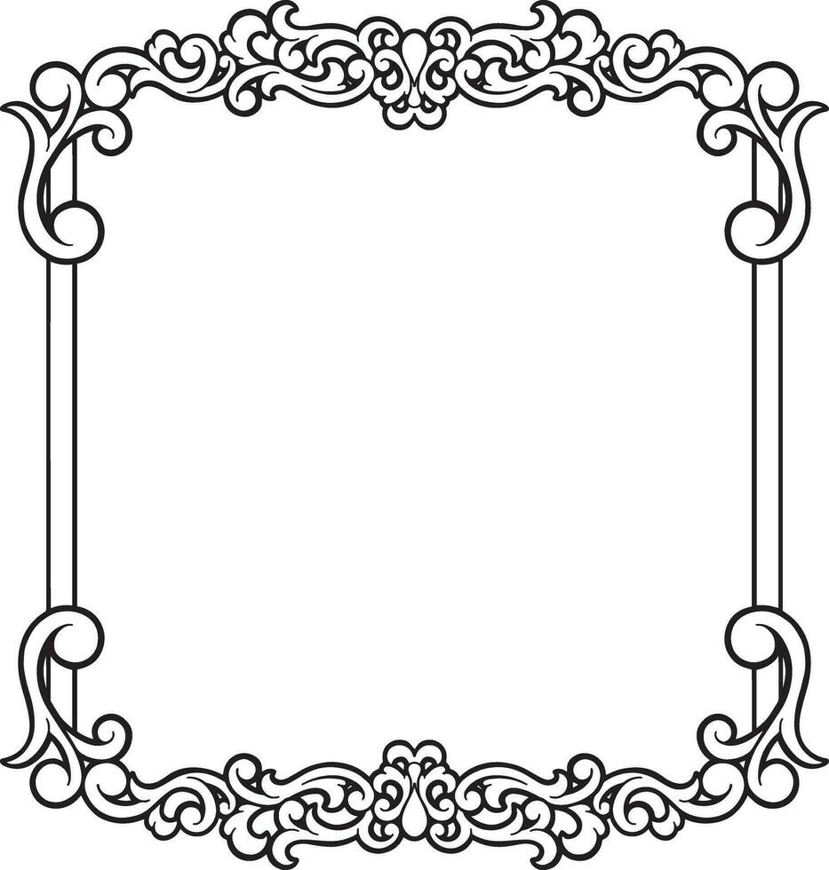 Ornament Border Wedding Simple Frame vector