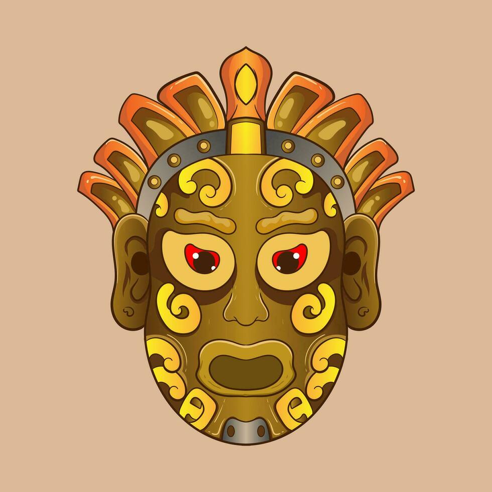 africano étnico tribal ritual mascaras de diferente forma aislado en blanco antecedentes vector ilustración.