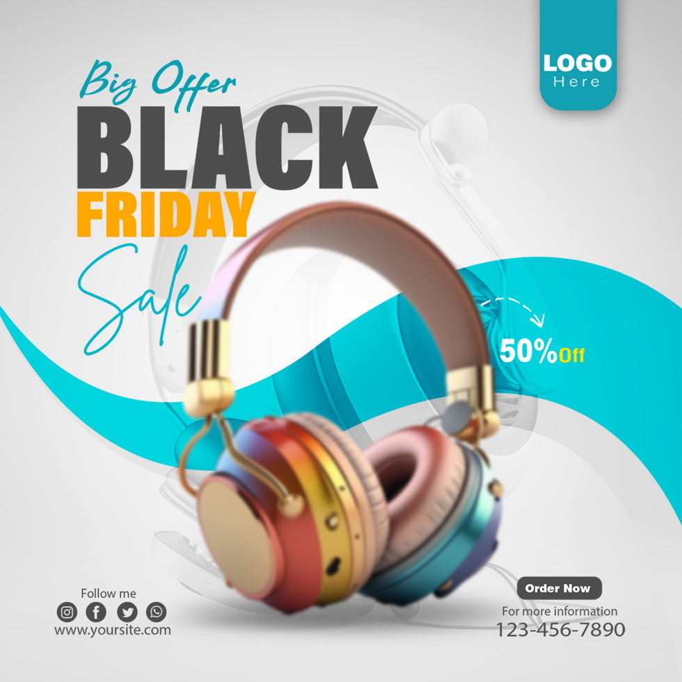 Black friday sale social media banner psd template design