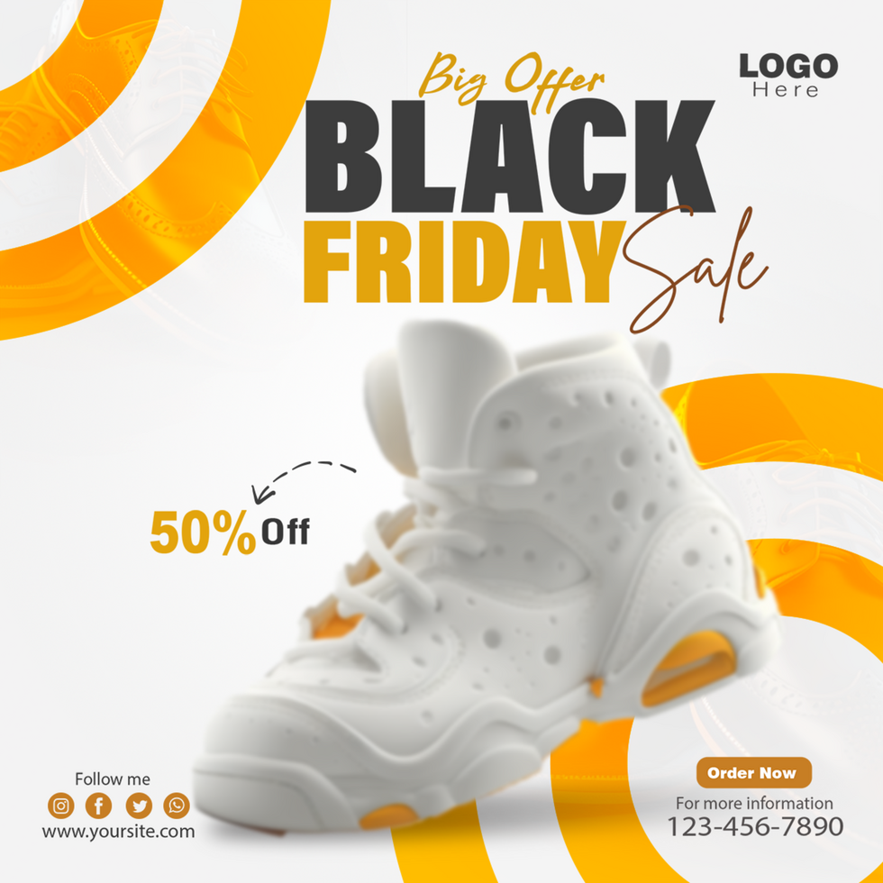 Black friday sale social media banner psd template design