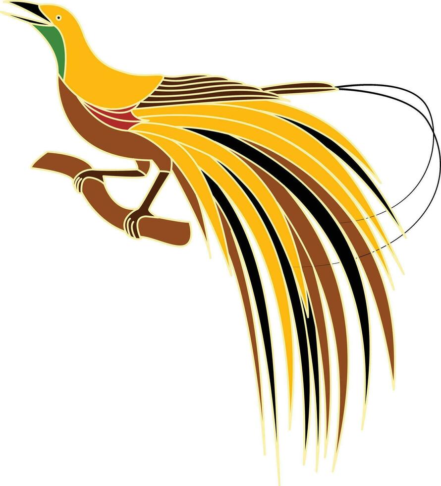 bird of paradise vector illustration, bird of paradise batik motif