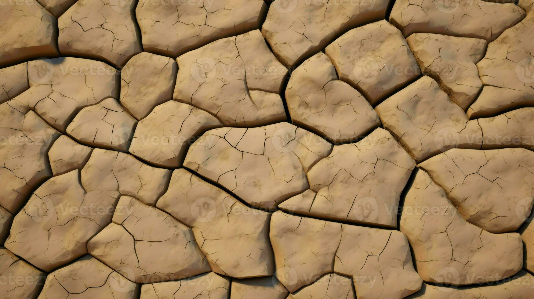 AI Generative dry and cracked sandy ground surface photo