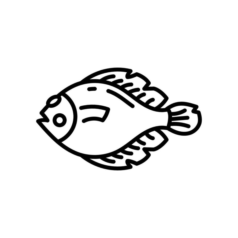 Flounder icon in vector. Illustration vector