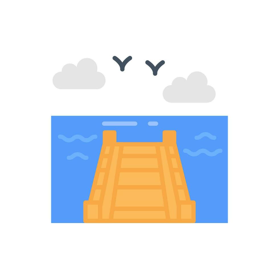 Pier icon in vector. Illustration vector