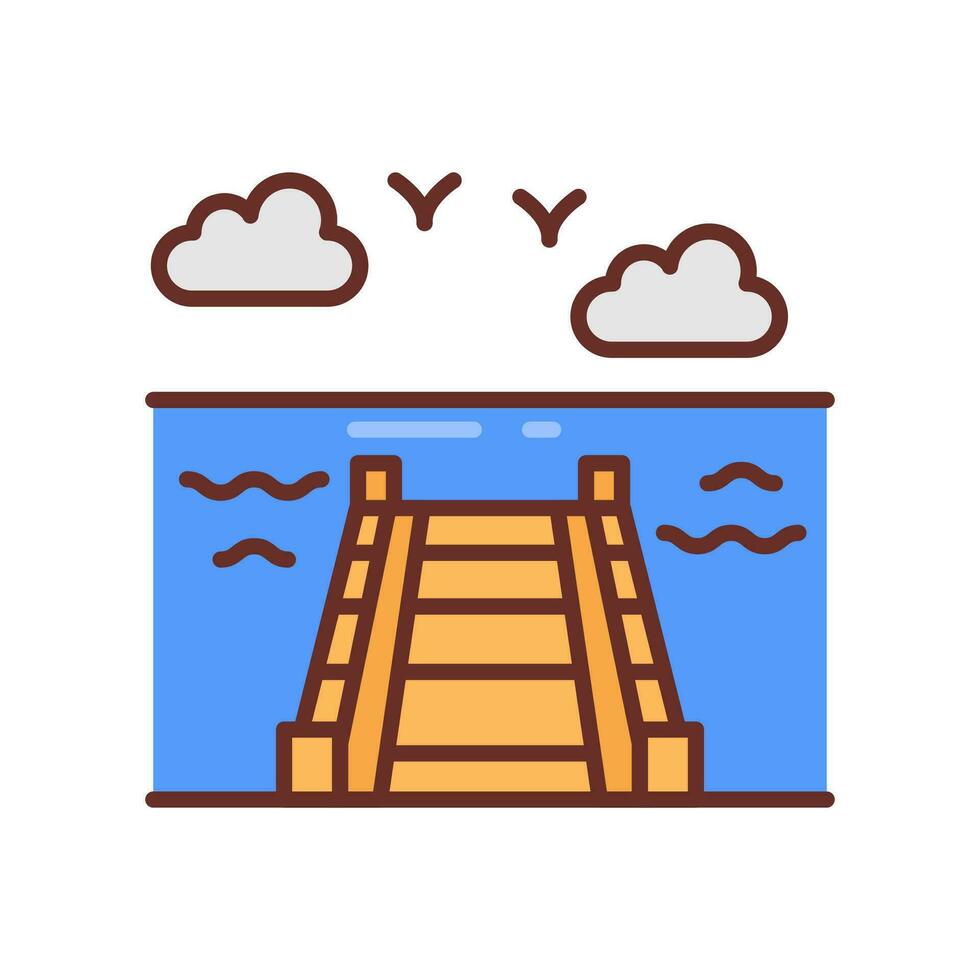 Pier icon in vector. Illustration vector