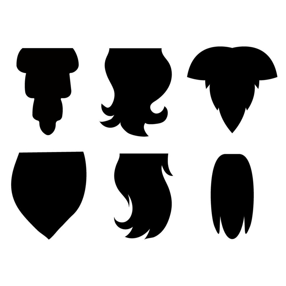 barba icono vector colocar. barbería ilustración firmar recopilación. peluquero símbolo.