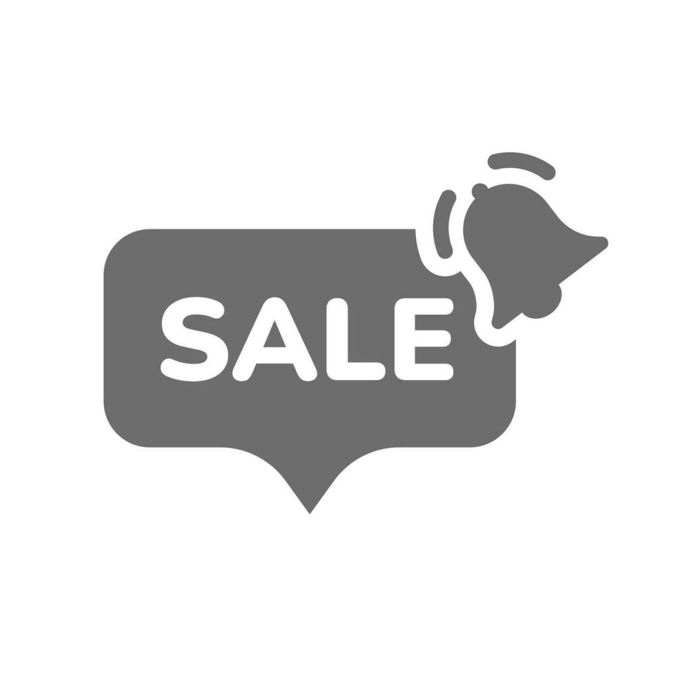 Sale with bell balloon vector icon. Discount bubble symbol.