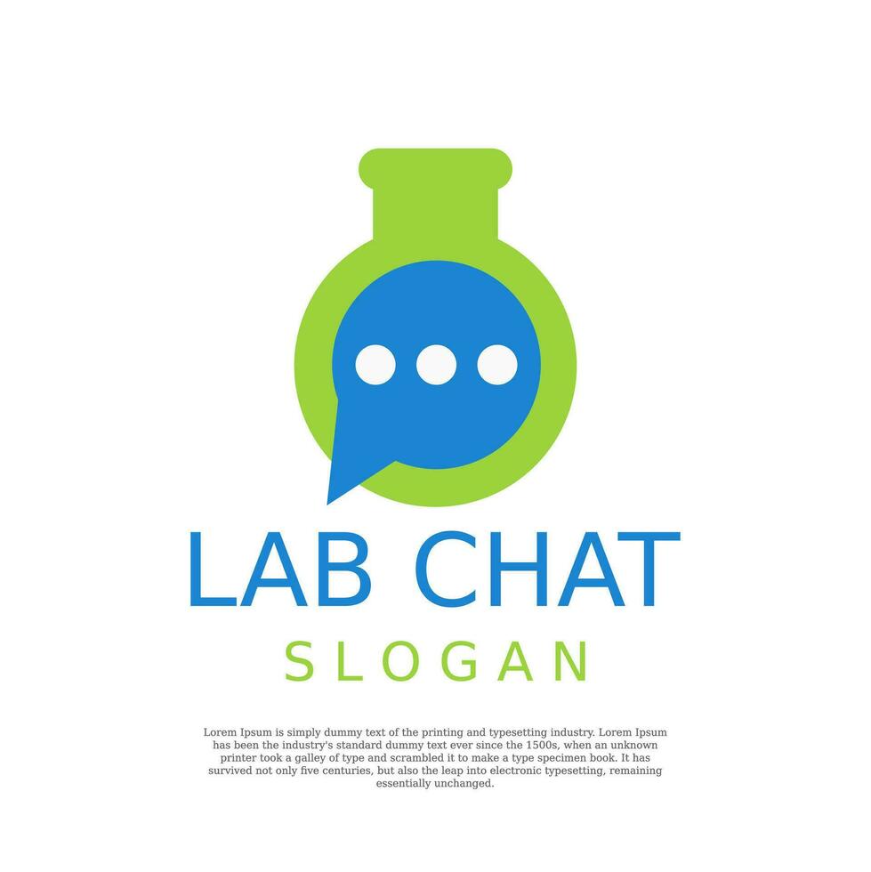 lab chat logo design template vector