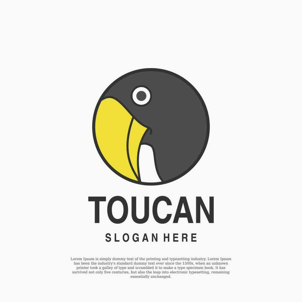 tucán cabeza logo diseño modelo ilustración vector