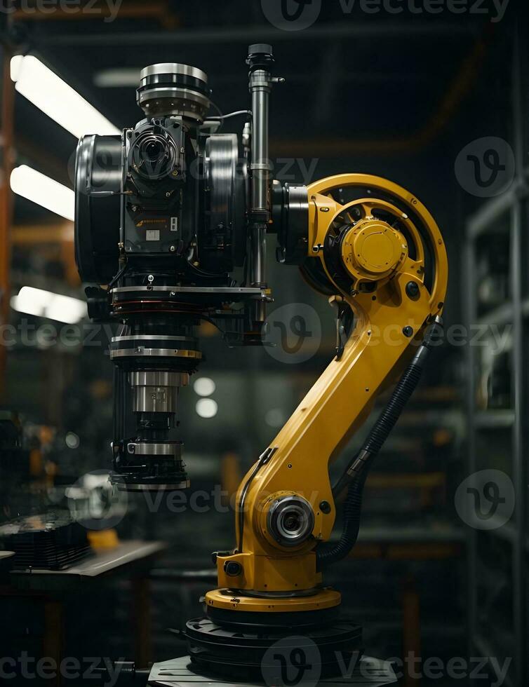 Smart industry robot arm for digital factory technology showing automation photo