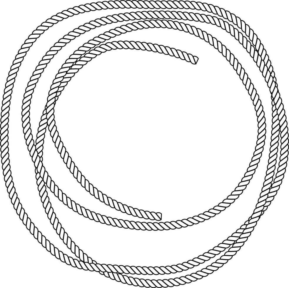 outline roll of rope frame with copy space vector