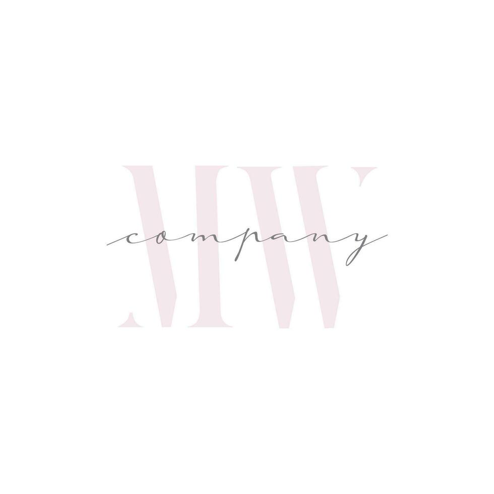 MW Beauty Initial Template Vector Design