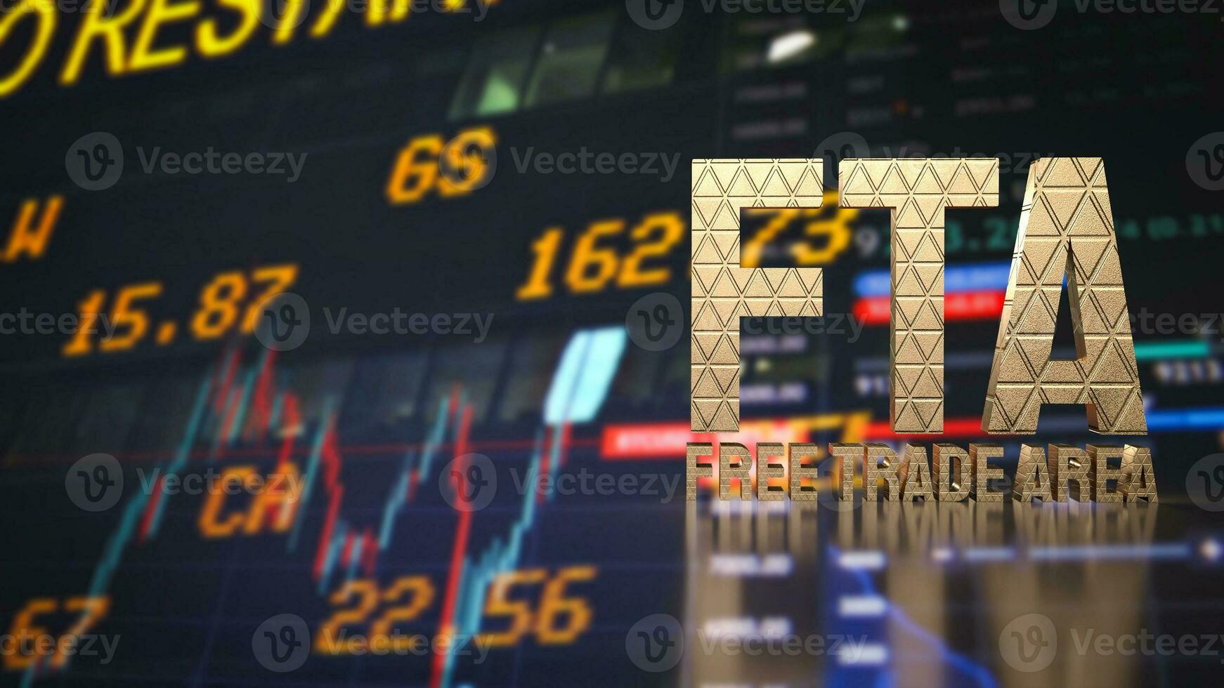 The FTA on Business chart Background  3d rendering photo