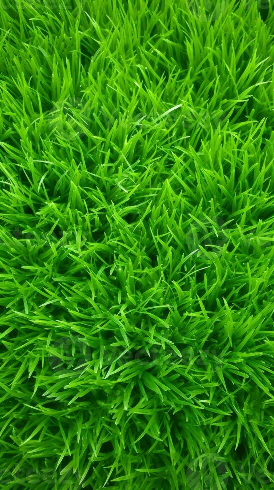 AI Generative green grass background and texture photo